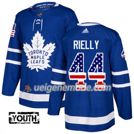 Kinder Eishockey Toronto Maple Leafs Trikot Morgan Rielly 44 Adidas 2017-2018 Blue USA Flag Fashion Authentic